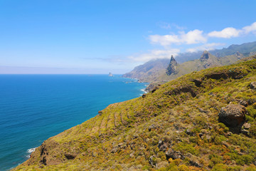 Anaga Rural Park beautiful wild landscape in Tenerife Island, Canary Islands, Spain