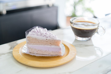 Taro cake on plate