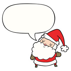 cartoon santa claus and speech bubble