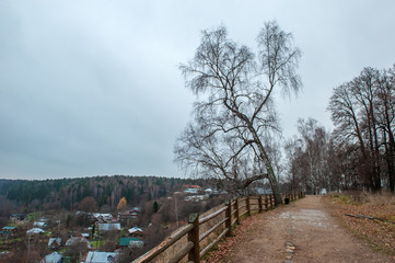 Ples old Russian city in Russia on the Volga in late autumn. The city is associated with the great Russian artist Levitan