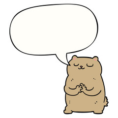 cartoon bear and speech bubble