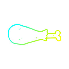 cold gradient line drawing cartoon chicken leg