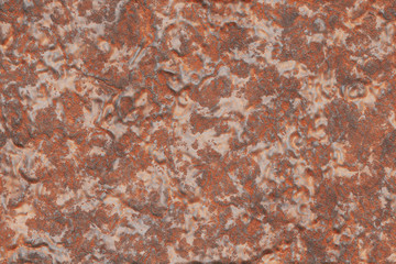 3D rendering- copper metal destroyed. Background bronze