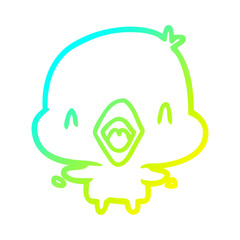 cold gradient line drawing happy bird
