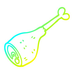 cold gradient line drawing cartoon well cooked meat