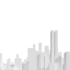 Fototapeta na wymiar Abstract city skyline on white