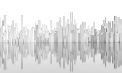 Abstract 3d white city skyline