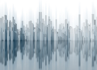 Fototapeta na wymiar Abstract digital city skyline 3d