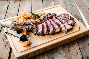 Grilled Australian Tomahawk on Wood Plate