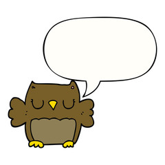 cute cartoon owl and speech bubble