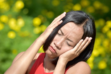 Young Diverse Woman And Anxiety