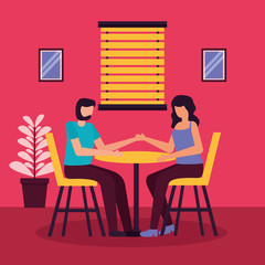 couple romantic activities flat design