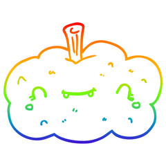 rainbow gradient line drawing cartoon pumpkin