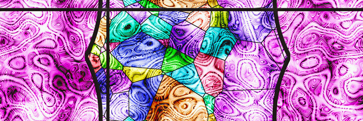 Stained glass- abstract mosaic architecture
