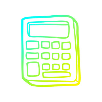 recommend clip art: cold gradient line drawing cartoon calculator