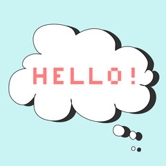 Flat pixel art red lettering 