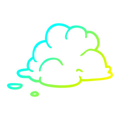 cold gradient line drawing cartoon storm cloud