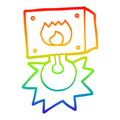 rainbow gradient line drawing cartoon flashing fire warning light