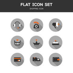 Shopping flat Icon Set