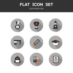 Education flat icon set