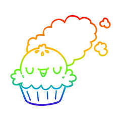 rainbow gradient line drawing cute cartoon pie