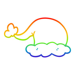 rainbow gradient line drawing cartoon elf hat
