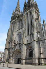 Fototapeta premium saint corentin cathedral in quimper (brittany - france) 