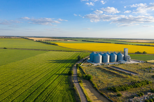 aerial view  grain elevator