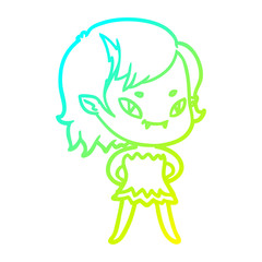 cold gradient line drawing vampire girl in dress