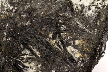 Macro stone Aegirine in charoite on white background