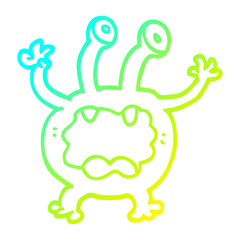 cold gradient line drawing cartoon monster
