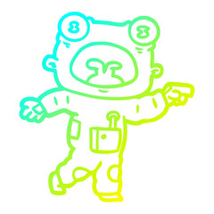 cold gradient line drawing cartoon weird alien communicating