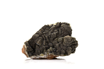 Macro stone Stannite mineral on white background