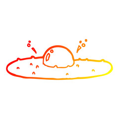 warm gradient line drawing cartoon fried egg