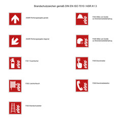 Brandschutzzeichen nach DIN EN ISO 7010 / ASR A1.3