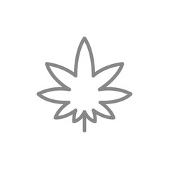 Cannabis leaf, hemp line icon. Medical marijuana symbol and sign