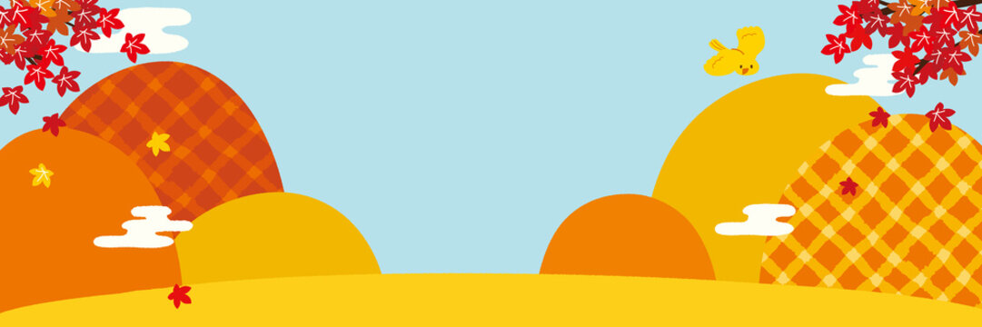紅葉と秋の山 背景イラスト Stock Vector Adobe Stock