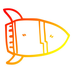 warm gradient line drawing cartoon space rocket