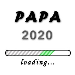birth announcement - Dad (in german Papa) 2020 - isolated on white background