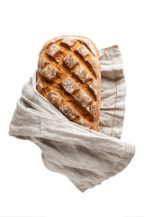 loaf of bread isolated on white background