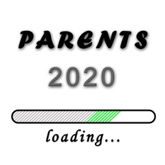 birth announcement - parents 2020 - isolated on white background