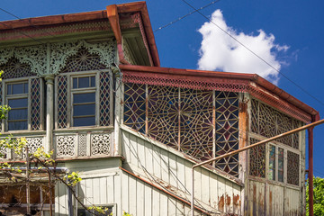 wooden architecture in tbilisi very detailed