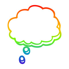 rainbow gradient line drawing cartoon mind bubble