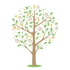 Fototapeta premium Vector simple drawing of pear tree.