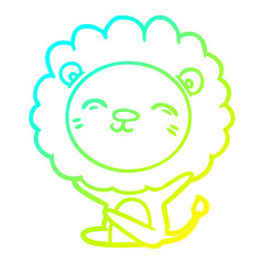 cold gradient line drawing cartoon lion