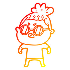 warm gradient line drawing cartoon annoyed woman