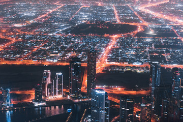 Fototapeta na wymiar Colourful view of Dubai, United Arab Emirates