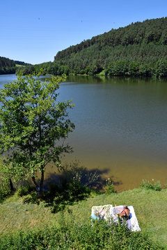 marbachstausee im sommer