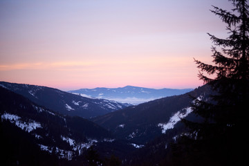 Carpathian Mountains at sunrise