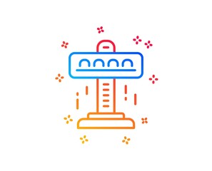 Carousels line icon. Amusement attraction park sign. Gradient design elements. Linear attraction icon. Random shapes. Vector